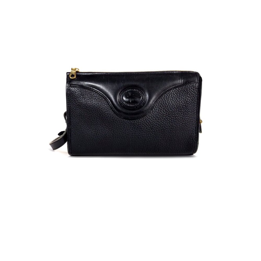 VTG Dooney & Bourke Purse Black AWL Convertible Crossbody Clutch Handbag USA